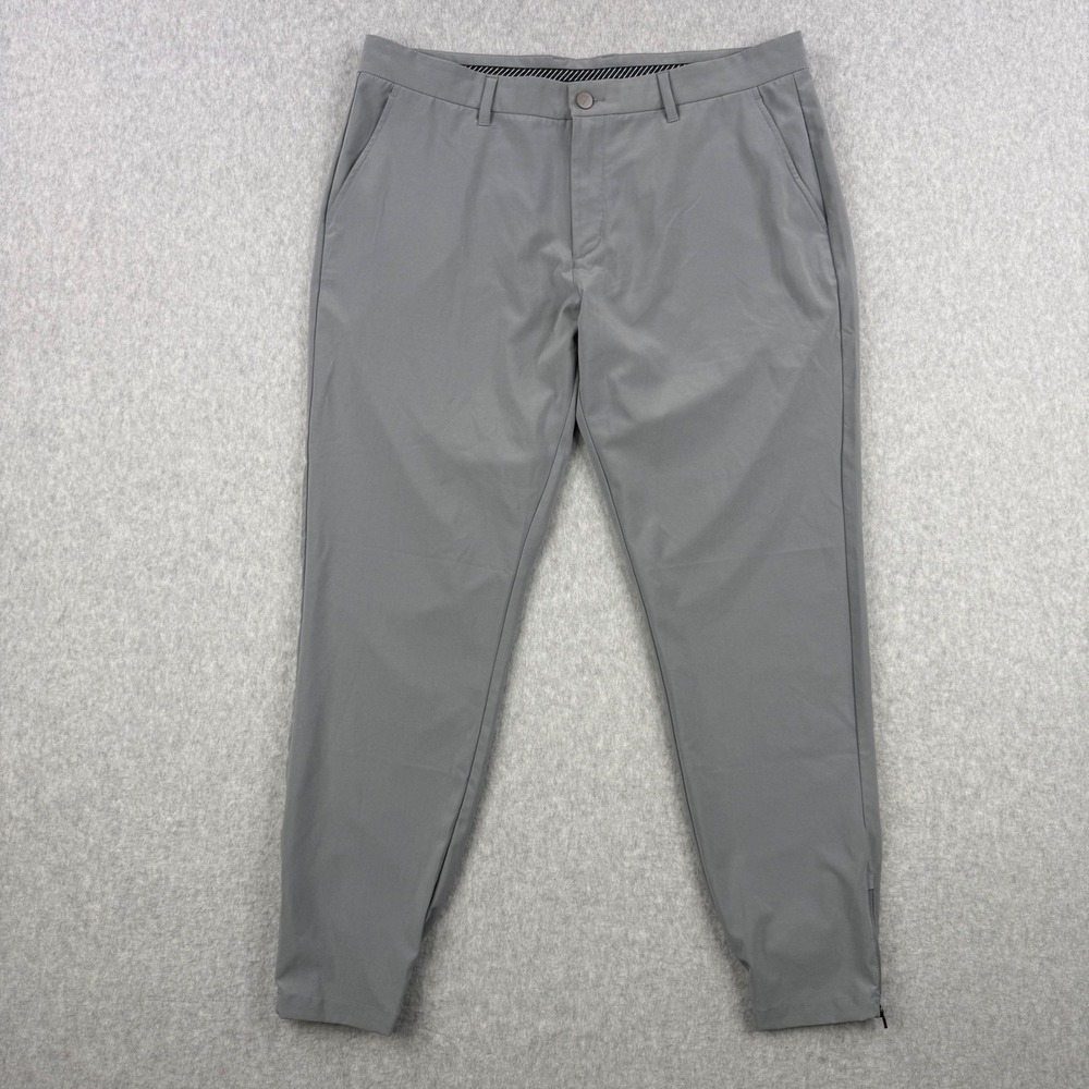 Primo Golf Pants Mens 38x30 Gray Performance Joggers Ankle Zip Tapered Stretch
